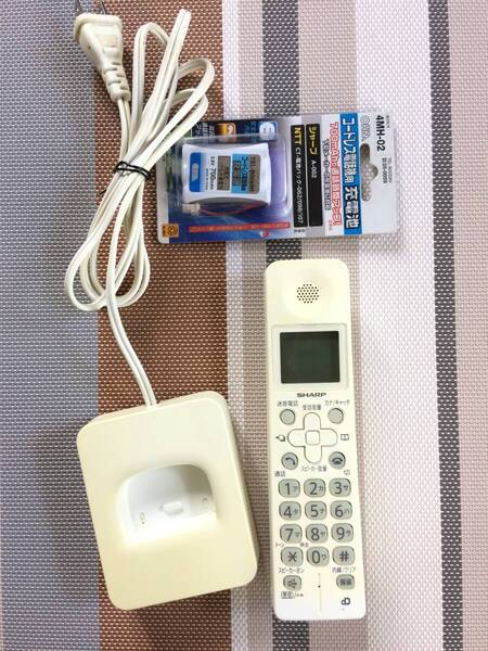 黄ばみあり★送料無料★SHARP★シャープ★純正★子機★増設子機★JD-KS17★充電台 付属★中古★動作品★返金保証あり★