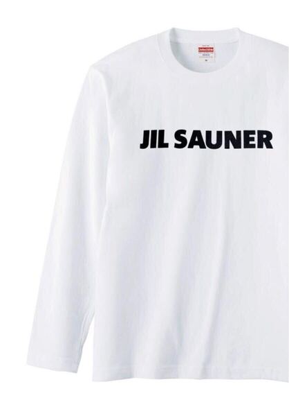 送料込みJIL SAUNER ジルサウナ─ ロンT 長袖 ロングスリーブ 白Mサイズギャグ ネタ ウケ狙い パロディ プリント 厚め ゆったりサウナ銭湯