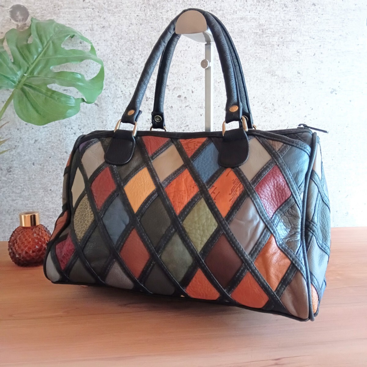【お気に入り】 パイソン 高島屋 高級バッグ ハンドバッグ 蛇革×型押しレザー バッグ