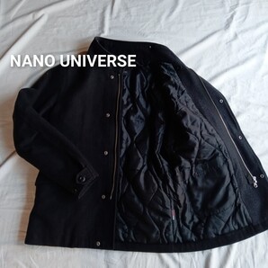 良品 ナノユニバース ウール スタンドカラー サーモライト ミリタリージャケット