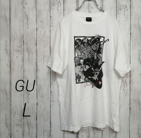 ジーユー メンズ ワンピース コラボ tシャツ ルフィー ゾロ サンジ L 13