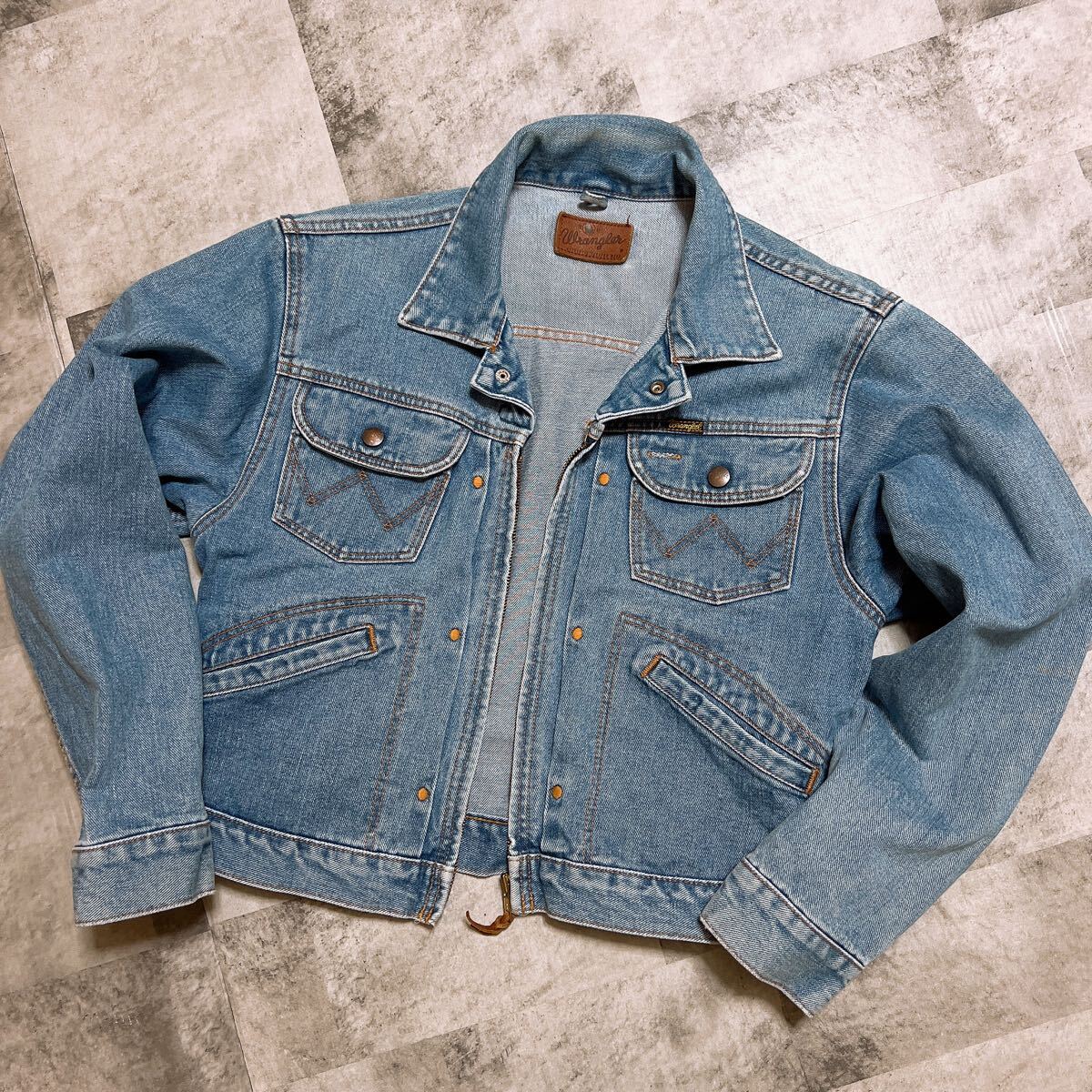 Wrangler 70s 黒タグ中期 USA製 24MJZ 左綾デニムジャケット Wrangler デニムジャケット gジャン Wrangler-24MJZ.ビンテージ