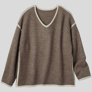 新品 セシール ニット リンキング風 薄茶 L L~LL位