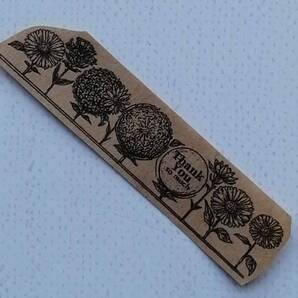 702 フラワーボール thankyou 飾り線 はんこ ハンコ ヴィンテージ アンティーク スタンプ ゴム印 ラバースタンプ レトロ イラスト 花 花柄