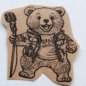 341 くま 歌う マイク はんこ ハンコ ヴィンテージ アンティーク スタンプ ゴム印 ラバースタンプ ライブ コンサート 熊 クマ テディベア