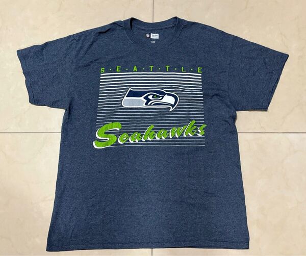 NFL SEATTLE SEAHAUKS MEN’S SHORT SLEEVE T-SHIRTS size-L(着丈70身幅55) 中古 送料無料 NCNR