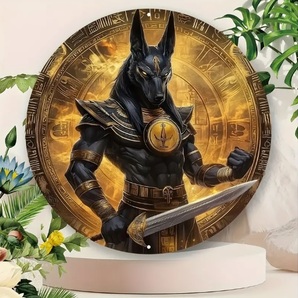 入荷!アヌビス⑫ ブリキ/アルミ看板 ラウンド 立姿 インテリア