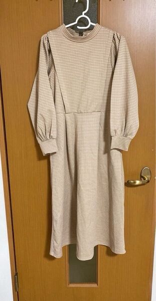 ワンピース 長袖 冬服 ロングワンピース チェック