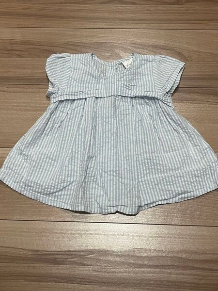 バースデイ 夏服 ベビー 80サイズ 女の子 フタフタ 半袖 ブラウス