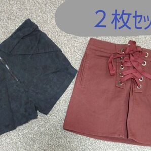 ショートパンツ ミニスカート 2枚セット バラク