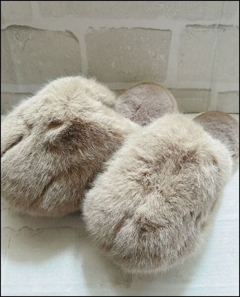 【もこもこ素材】キッズ ルームシューズ 20cm ブラウン ベロア素材 暖かい