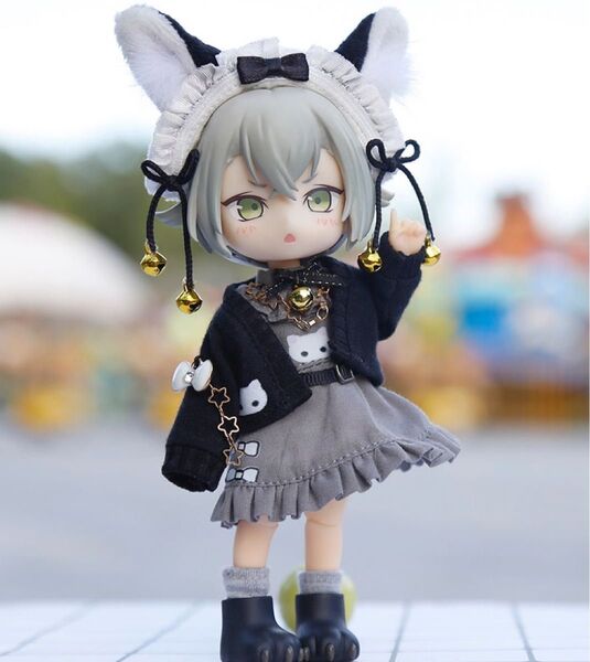 ネコ 服 ワンピース カーディガン オビツ11 ねんどろいどどーる ピコニーモp ピゴドール 猫耳 ドール 人形 着せ替え