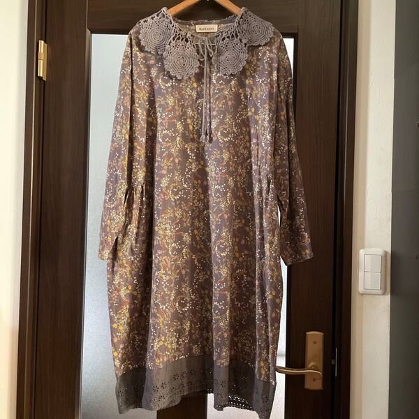 Mycloset*花柄 レース襟ワンピース