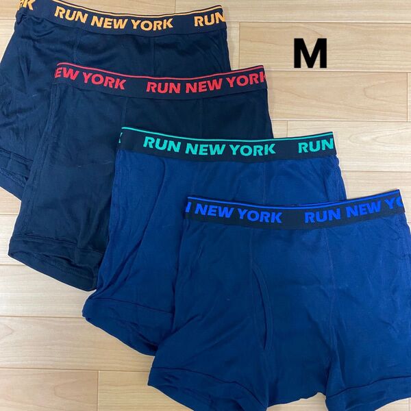 M ランニューヨーク RUN NEW YORK ボクサーパンツ ボクサーブリーフ4枚 前開き メンズ アンダーウェア 肌着下着