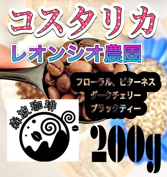自家焙煎コーヒー豆・受注後焙煎●トップ スペシャリティコーヒー豆 200g コスタリカ レオンシオ農園 中深煎り