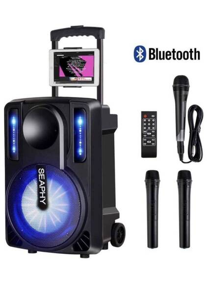 カラオケシステム 充電式 スピーカー【最大出力 160WBluetoothTWS&FM&録音機能搭載 LEDデジタル(本物最後の写真確認お願いします!)