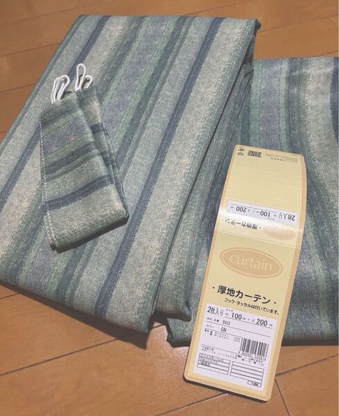 遮光カーテン1級 100×200 新品未使用品 厚地カーテン フック付