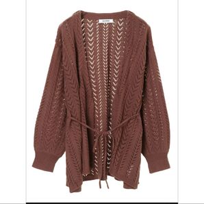 半額以下!新品●定価¥6050●NiCORON 透かし柄ニットカーディガン