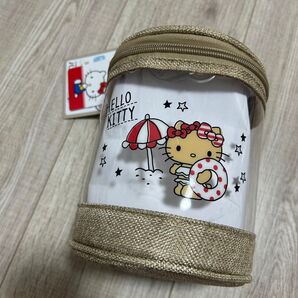 アベイル キティ バニティ ポーチ 日焼け 完売品 クリア 筒型 化粧ポーチ