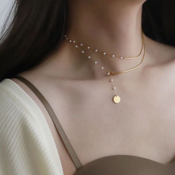 【新品】french necklace / gold:フレンチ ネックレス ゴールド