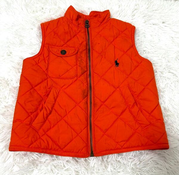 Polo Ralph Lauren オレンジ ダウンベスト 3/3T 95cm