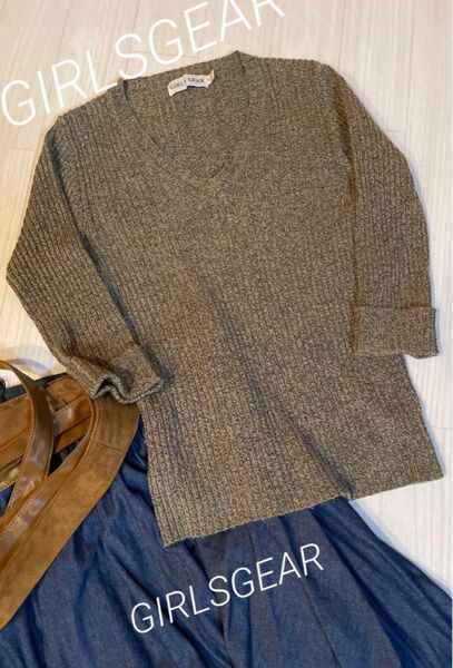 *GW最終お値下げ!*お洒落 Vネックセーター GIRLS GEAR レディーストップス インナー ニット レディースセーター