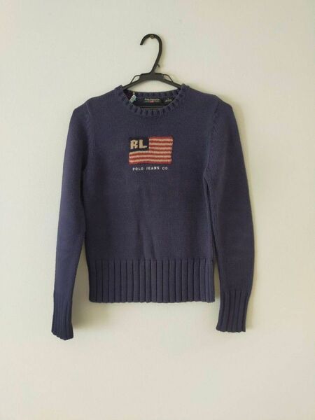 POLO JEANS RALPH LAUREN 星条旗 ニット レディース ガールズ Sサイズ