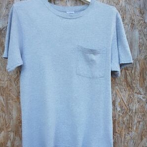 2000sアンビルanvil 無地ポケットTシャツ グレー Sサイズ