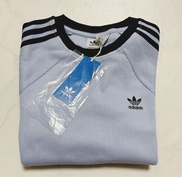 adidas Originals ワッフル Tシャツ 半袖 水色 L