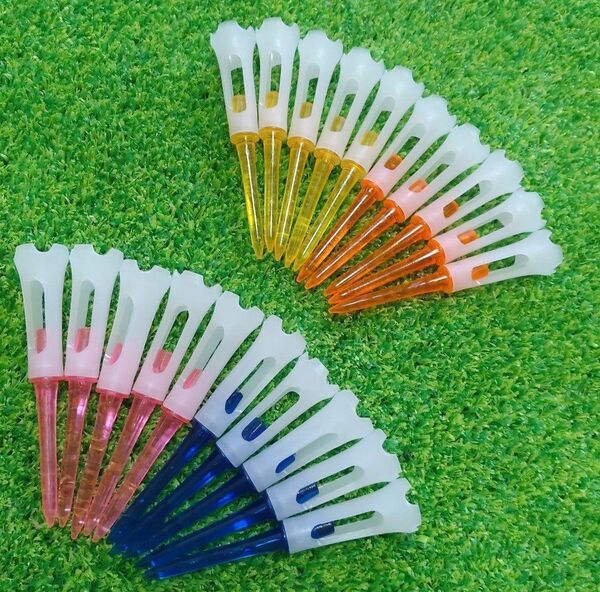 ゴルフティー ロング 20本セット 83㍉ 4ツ爪 プラスチック マルチカラー