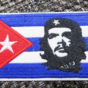 MD■国旗柄Cv赤青白◆新品 チェ・ゲバラ Che Guevara キューバ 革命家 Ernesto Guevara刺繍ワッペン◆ミリタリー・サバゲー◇ 激シブ