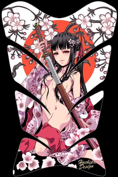  подушка бака переводная картинка Katana девушка боковой 2V2 Sakura 