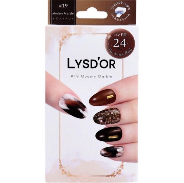 【美品】LYSD'OR リスドール セミキュアジェルネイル ハンドネイル用 モダン マーブル 24枚入