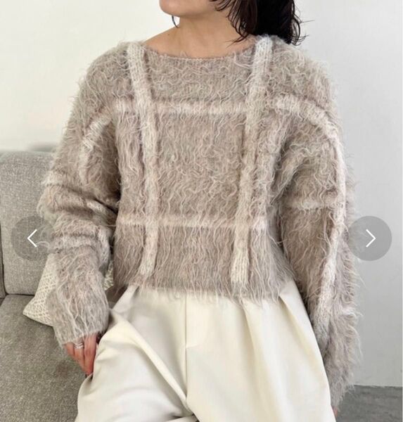 【CAPRICIEUX LE'MAGE】シャギーチェックプルオーバー