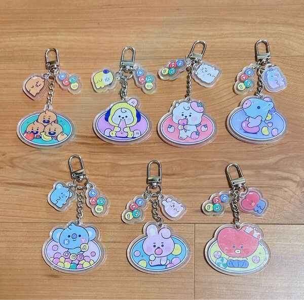 BT21 フィルム付き未使用 キーホルダー セット