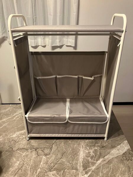 組立式 小物収納ポケット付き ペット用ハンガーラック / ペットハンガー 小型犬