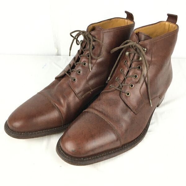 80s-90s?Vintage☆TRIDENTS オフィサーショートブーツ 【10/ 27.5-28.0 ダークブラウン】ミリタリー/service shoes 管No.YA209