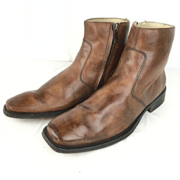 Kenneth Cole/ケネスコール サイドジップ/ショートブーツ men's-7M/25.0 茶/ブラウン 管No.YA214