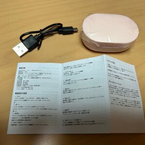ピンク ワイヤレスイヤホン 充電ケース付き