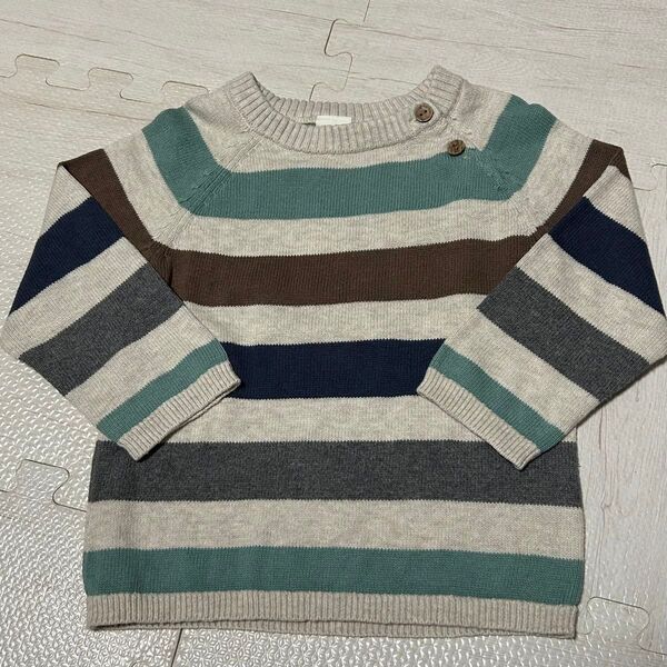 H&M ボーダー コットンニット セーター 80