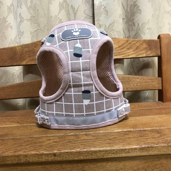 ペット 犬 服 メッシュ ハーネス リード 蛍光タイプ ピンク Sサイズ