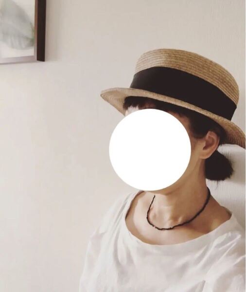 No45・ハンドメイド アンティークビーズと一粒カレンシルバーのネックレス