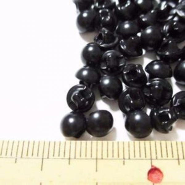 4mm 200個 目玉ボタン よりどり200個 (赤、黒) 山高ボタン 手芸 ぬいぐるみ あみぐるみに
