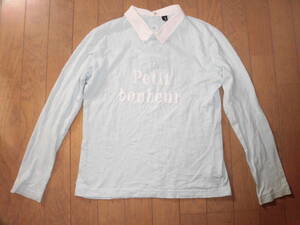  Pom Ponette * white collar light blue long sleeve shirt *160