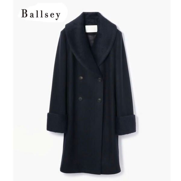 Ballseyボールジィ メルトンコンビ ショールカラーコート