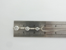 ★展示品★ Pt850 チェーン付き 0.50ct 3連ダイヤペンダント トップ _画像9