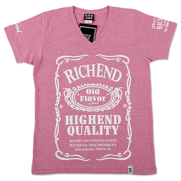 RICHEND/リッチエンド VネックＴシャツ 【HYBRID V】 ヘザーピンク （サイズ：M）〔 アメージング 服 〕