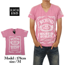 RICHEND/リッチエンド VネックＴシャツ 【HYBRID V】 ヘザーピンク （サイズ：M）〔 アメージング 服 〕_画像2