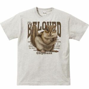 シマリス（ペット シリーズ）/半袖Ｔシャツ/メンズS/杢・新品・メール便 送料無料