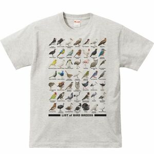 鳥のリスト/半袖Ｔシャツ/メンズS/杢・新品・メール便 送料無料